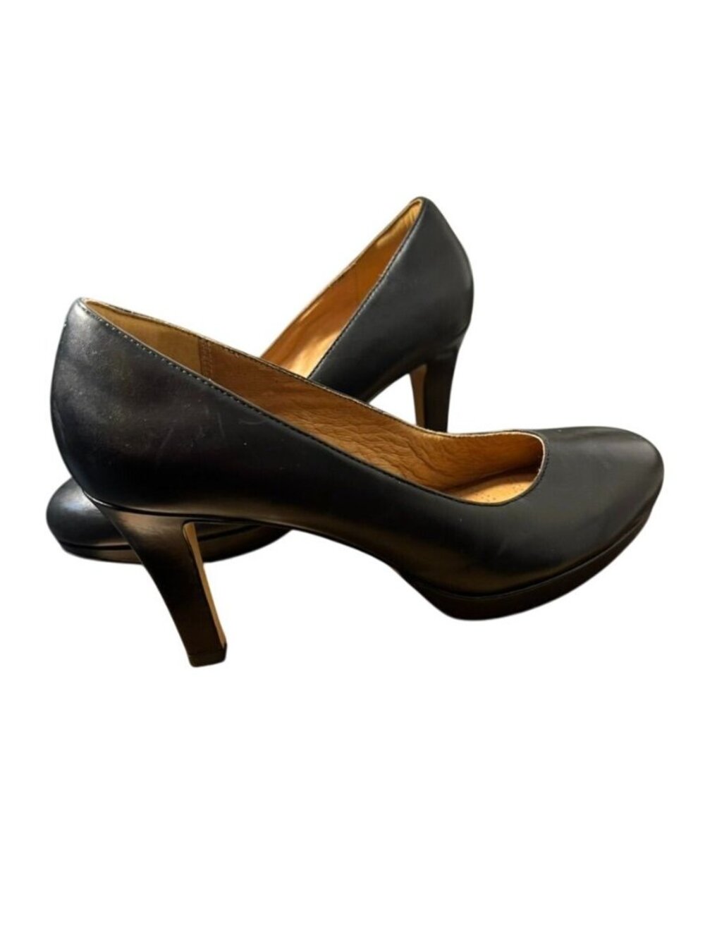 Clarks Womens Black Leather Heels Size 7.5 - Picture 2 of 5
